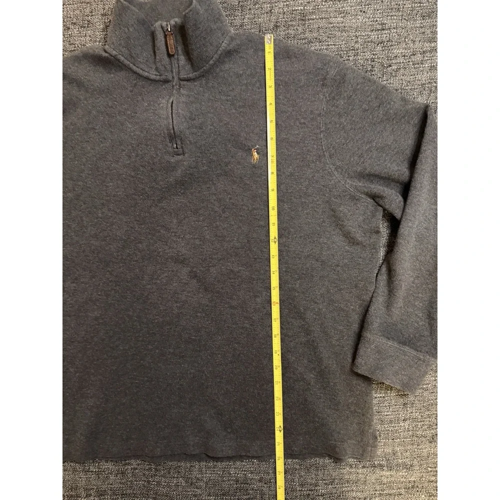 Polo Ralph Lauren Preppy Estate Rib Charcoal Gray 1/4 Zip XL Classic
